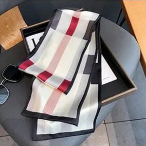 🍏50% OFF/3+...Black/White/Red Stripe Pattern Scarf